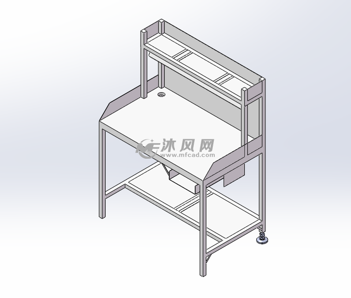 货架式当面工作台 - 工位器具图纸 - 沐风网