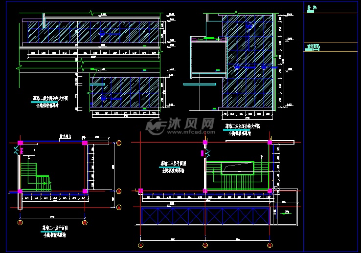 东立面大跨度的倾斜幕墙一做为半隐框玻璃幕墙突出了整体的横向线条