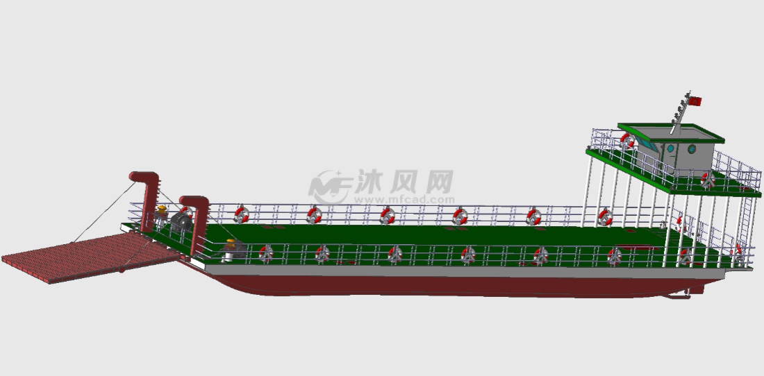 大型车辆运输轮渡船侧面图