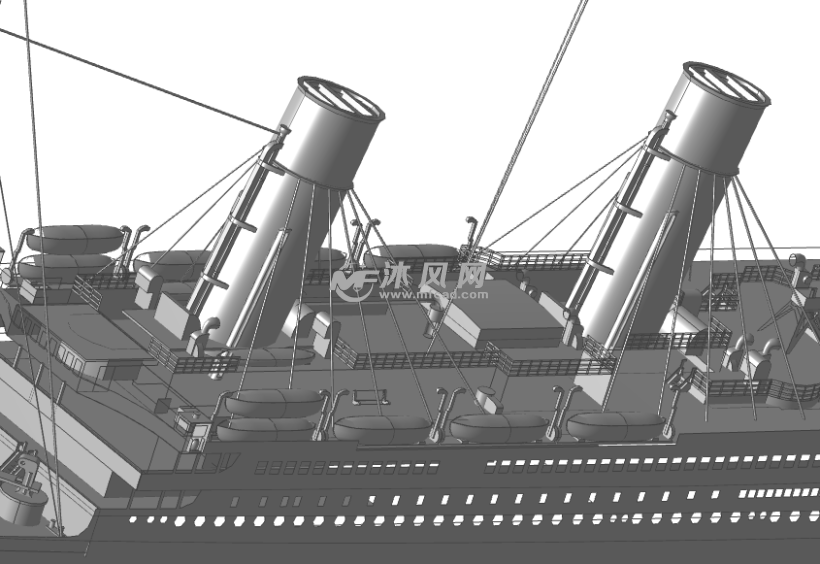 大型蒸汽轮船结构模型