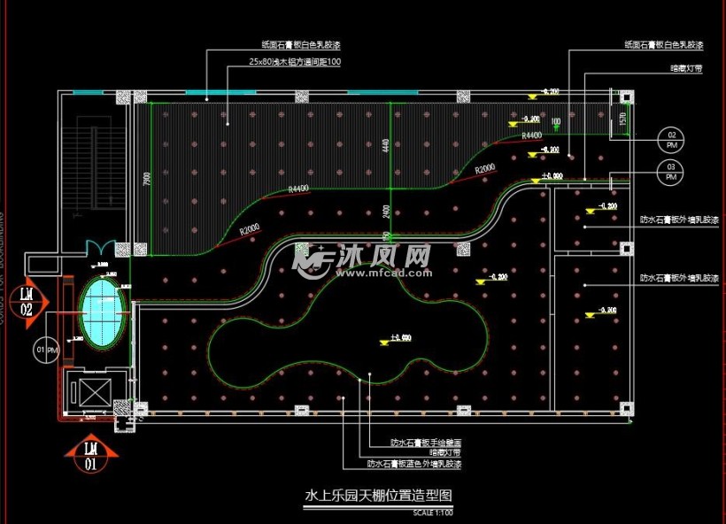 儿童水上乐园cad施工图效果图