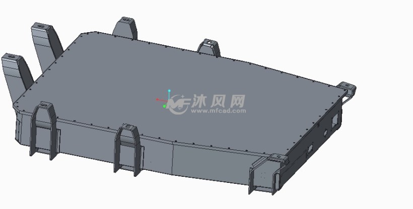 钣金箱体数模为托架型钣金焊接箱体,箱体内部设置横向纵向加强筋,底部