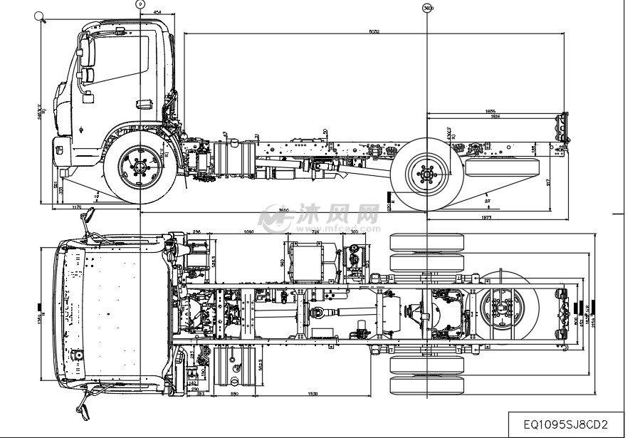 东方股份eq1095sj8cd2汽车底盘 - 交通运输图纸 - 沐风网