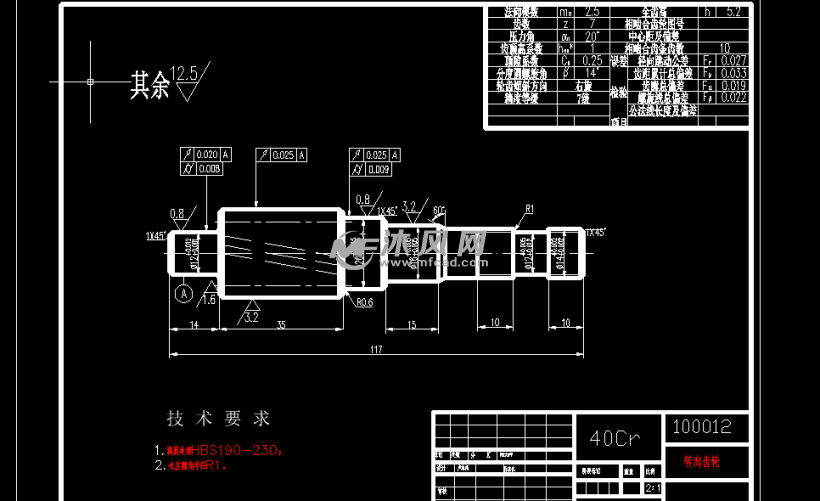 齿轮轴齿条图涡轮图蜗杆图轴承端盖装配图图纸参数图纸id 1023870