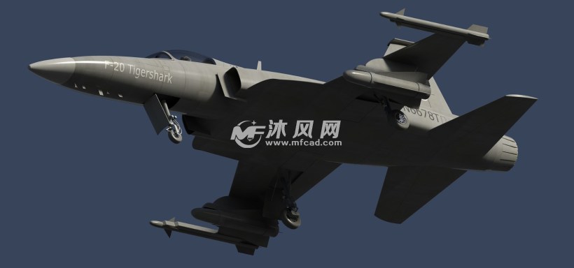 美国f20虎鲨战机三维模型cad