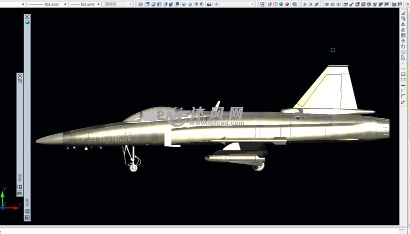 美国f20虎鲨战机三维模型cad