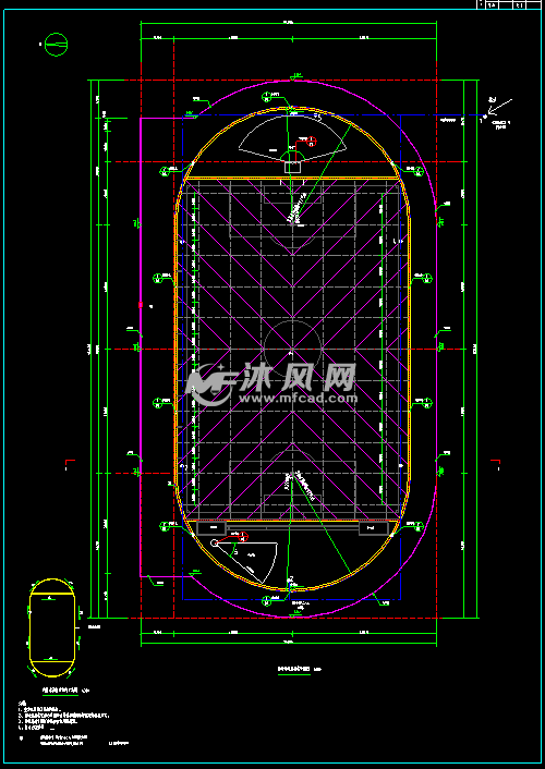 田径场场地排水平面图