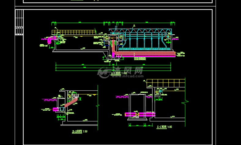 模型库 cad建筑图纸 环保图纸 生活污水处理图          辐流式沉淀池