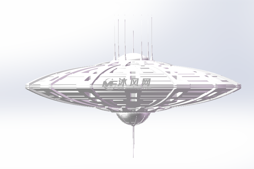 ufo空中飞船模型 - 未来科技图纸 - 沐风网