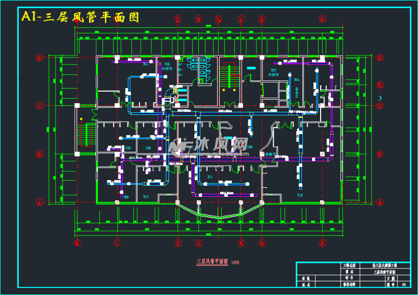 a1-三层风管平面图