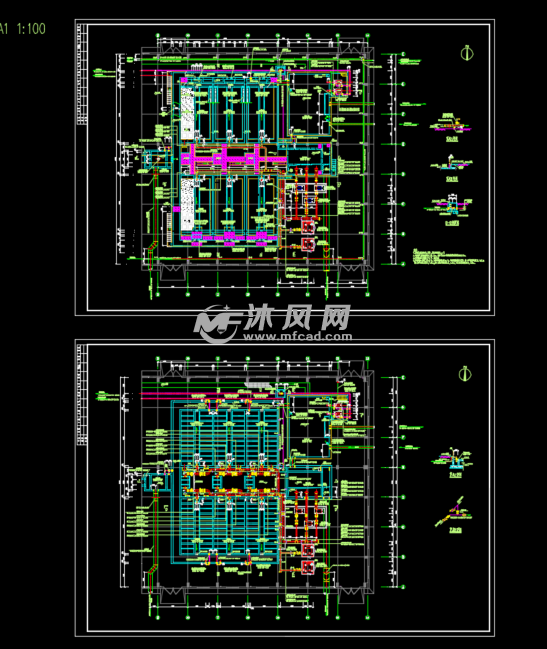 v型滤池-平面图纸