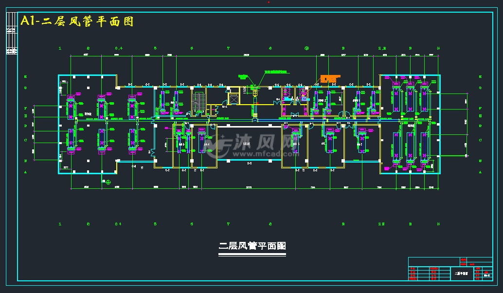 a1-二层风管平面图