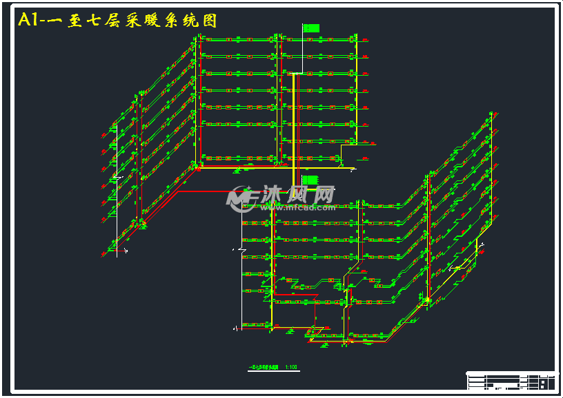 a1-一至七层采暖系统图