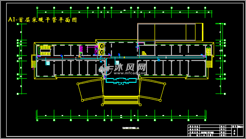 a1-首层采暖干管平面图
