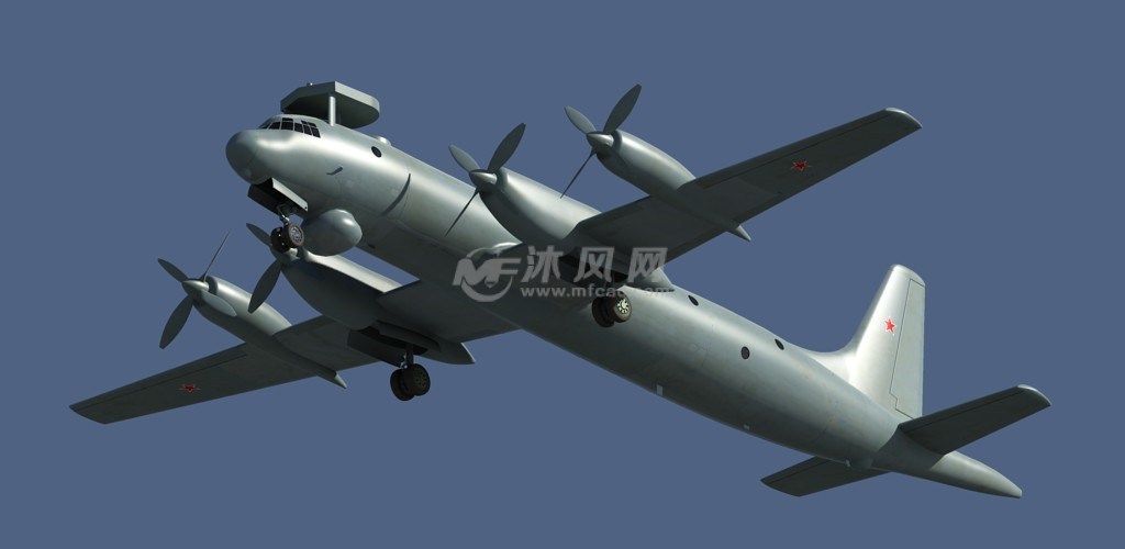 伊尔38反潜巡逻机三维模型cad