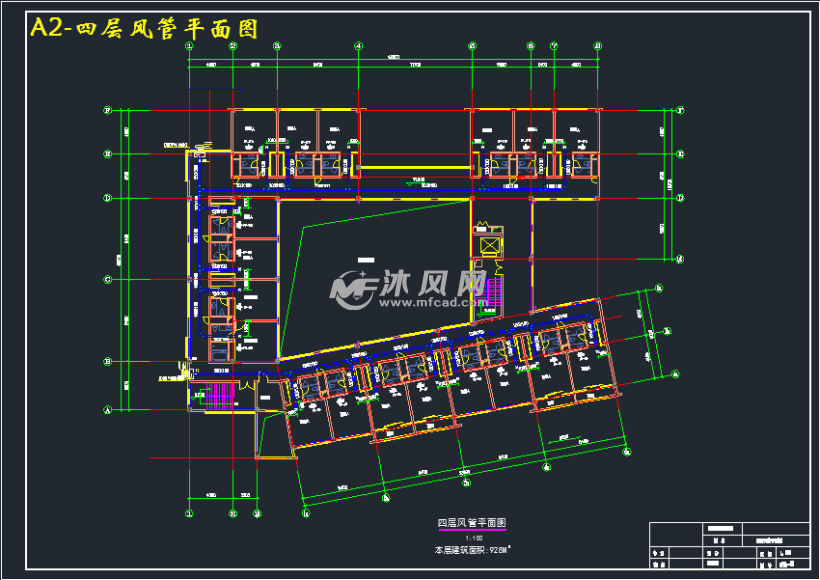 a2-四层风管平面图