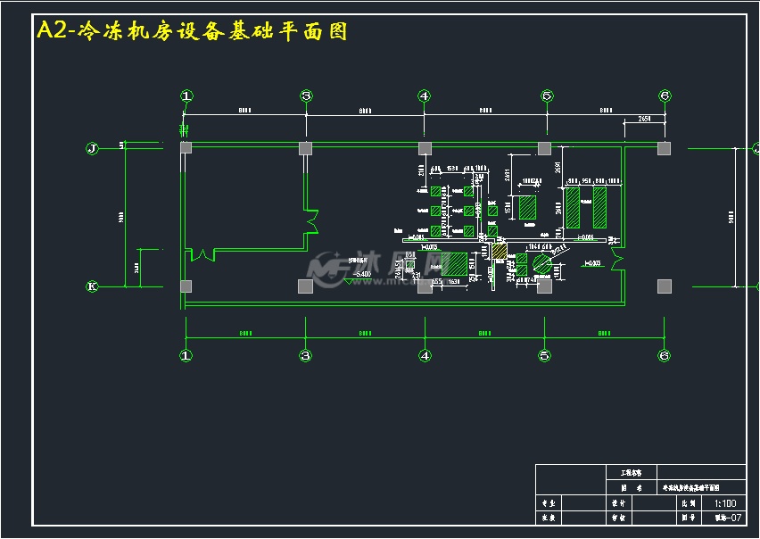 a2-冷冻机房设备基础平面图