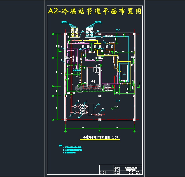 a2-冷冻站管道平面布置图