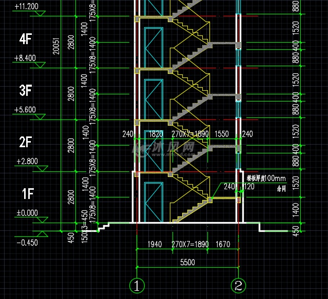 楼梯间设计图- 建筑图纸 - 沐风网