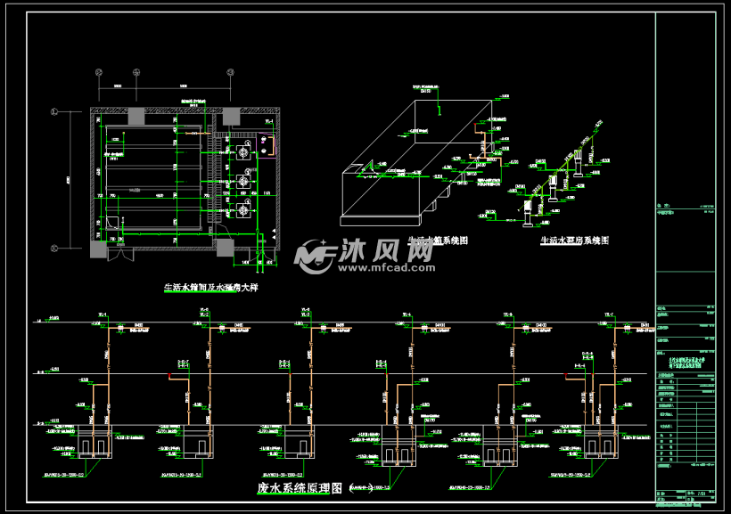 室给水系统原理图地下室消防系统原理图地下室负一层给排水平面图二