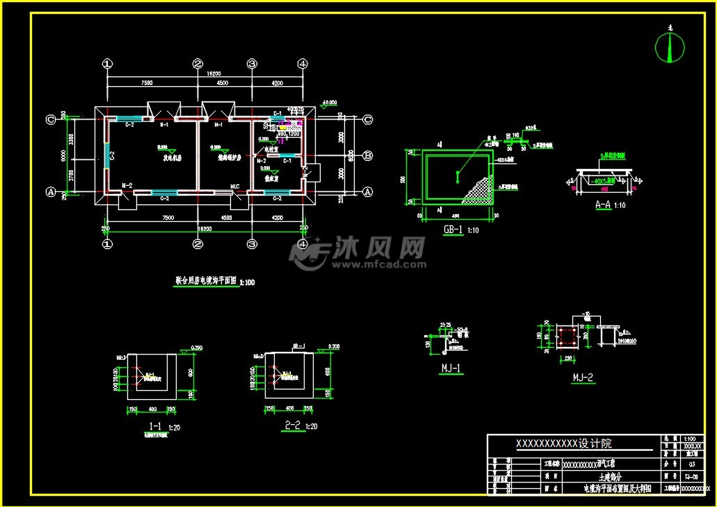 土建:电缆沟平面布置图及大样图