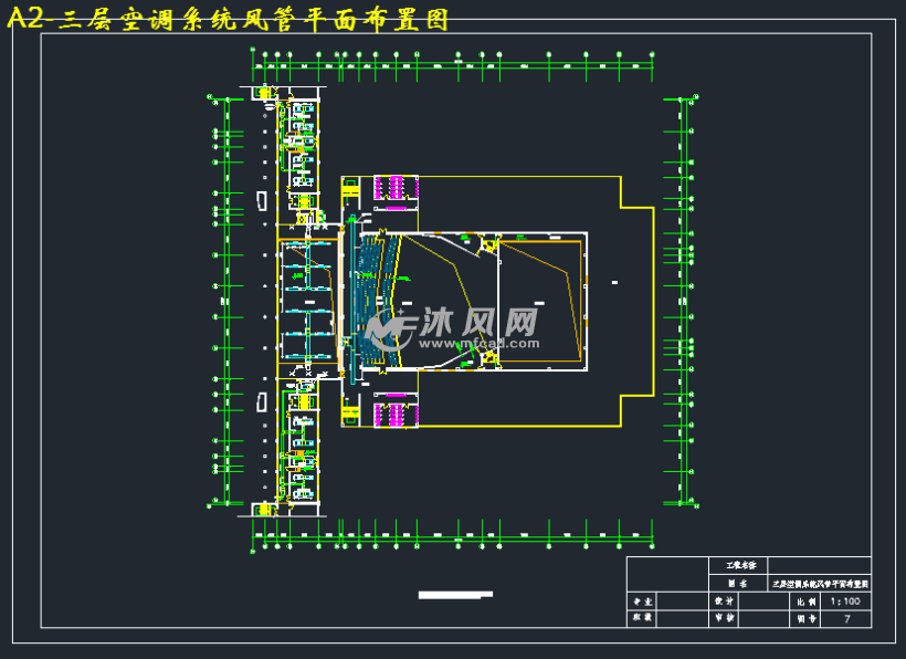 a2-三层空调系统风管平面布置图