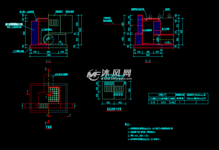 立箅式雨水口cad详细施工图