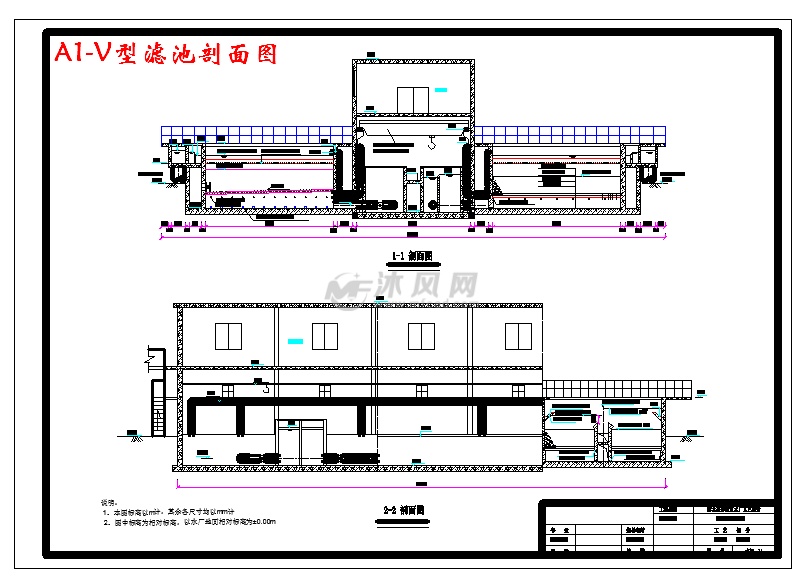 a1-v型滤池剖面图