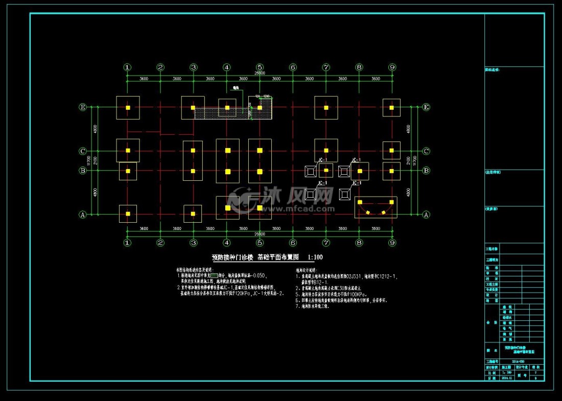 基础平面布置图