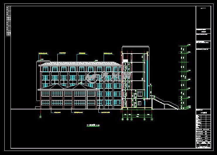 [淮南]教学楼改造施工图(建筑结构水电)
