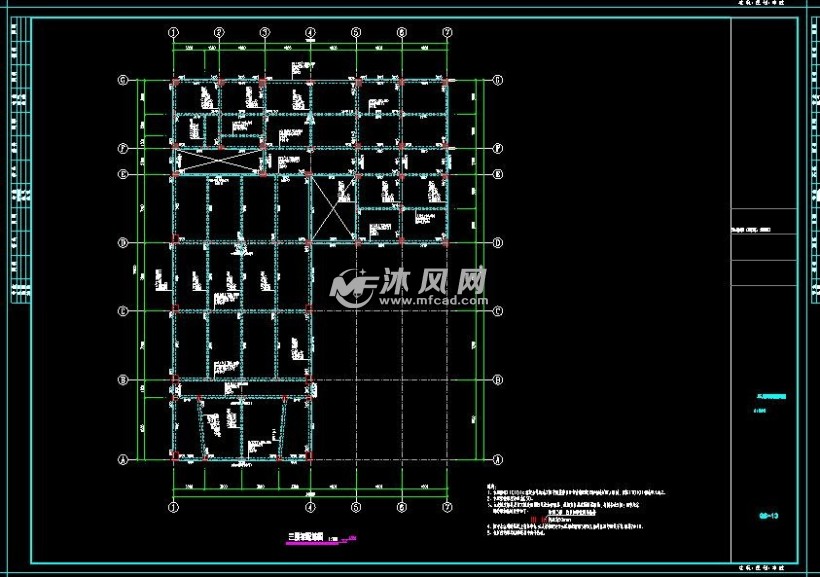 五层框架结构职工培训楼结施