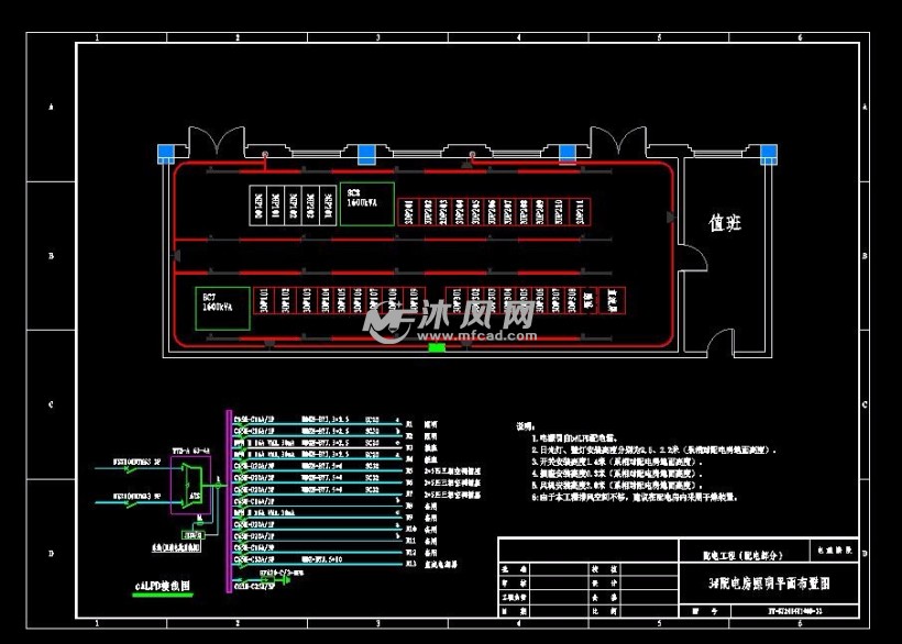 配电房照明平面布置图