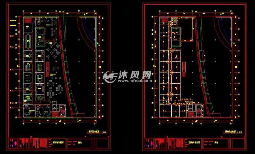 室内设计          奥迪汽车展厅装修施工图,共两层,4s店标准化设计