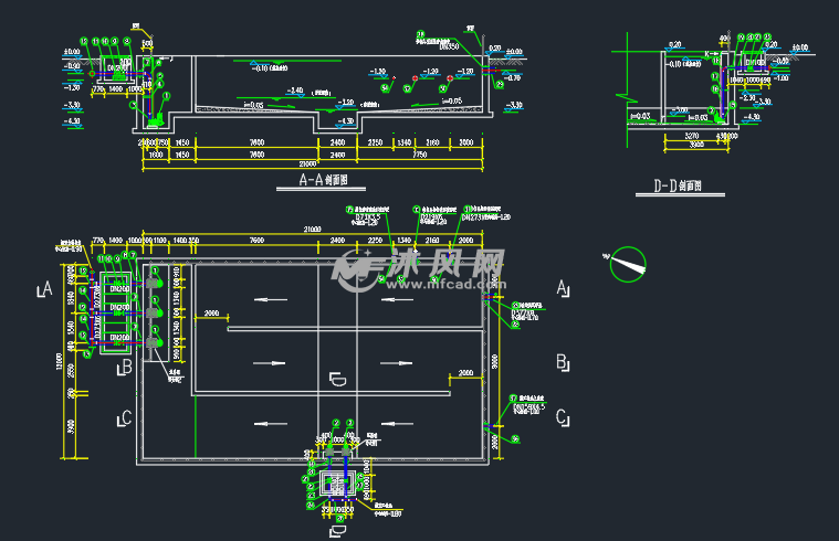污水处理厂调节池工艺设计施工图纸
