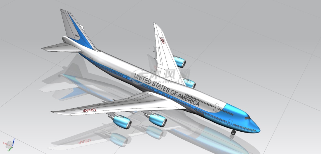 波音747三维模型,空军一号飞机ug模型 航空航天图纸 沐风网