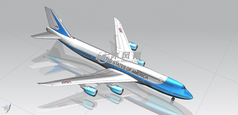 波音747三维模型空军一号飞机ug模型