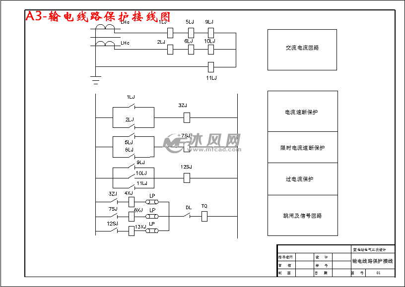 a3-输电线路保护接线图a3-母线继电保护接线图一