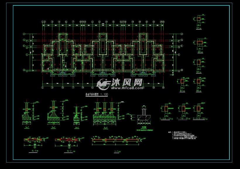 砖混结构多层住宅楼结构施工图六层条形基础