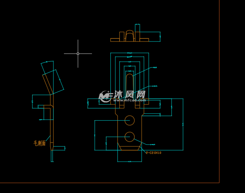 3mm插簧连续模 冲压模具图纸 沐风网