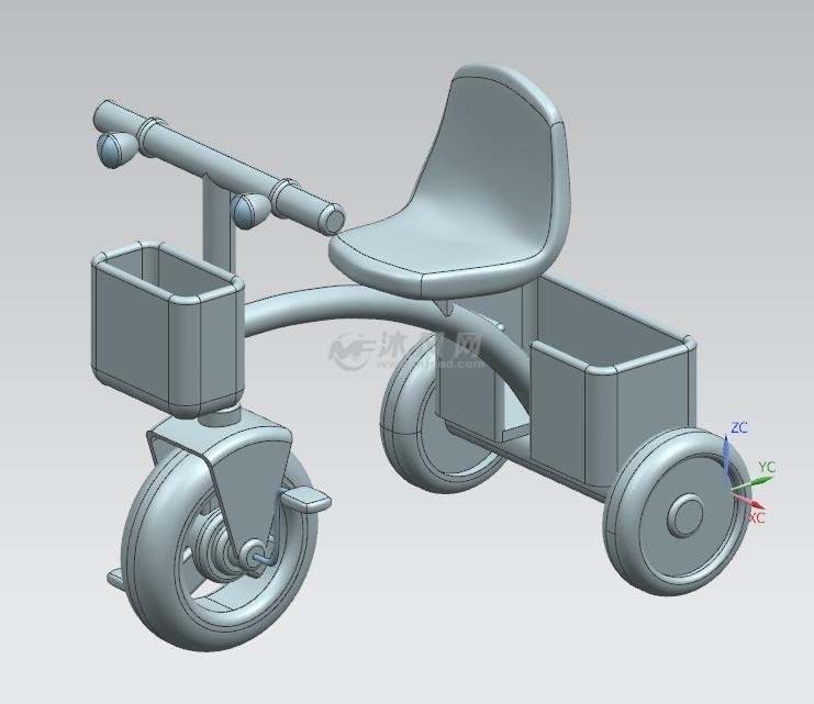 儿童玩具三轮车外观模型 非机动车及附件图纸 沐风网