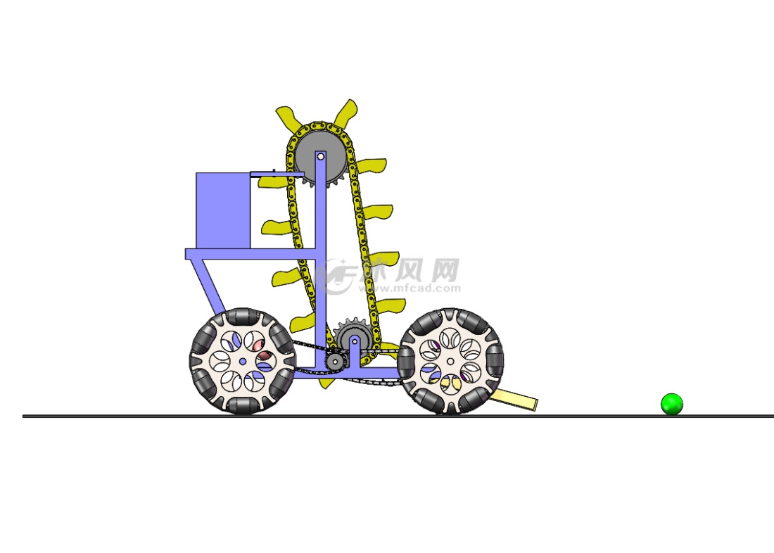 网球自动捡球机3d设计 - 机器人模型图纸 - 沐风网