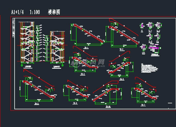 仓库楼梯剖面图