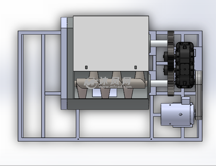 卧式饲料搅拌机三维模型图纸