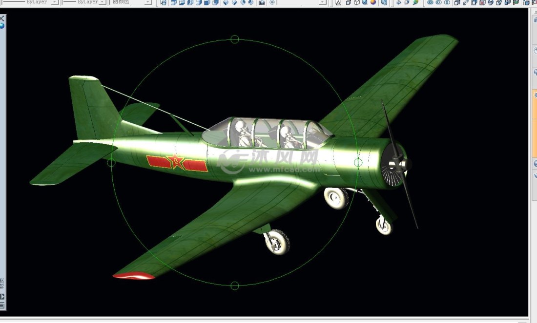 国产初教6飞机三维模型cad - 航空航天图纸 - 沐风网