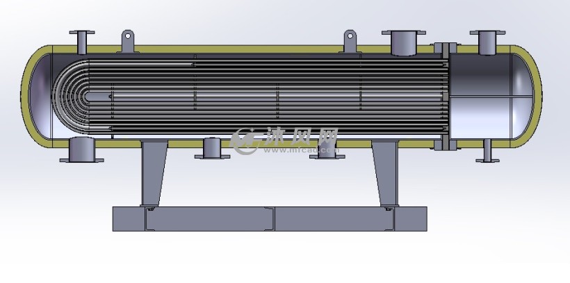 36m2 dn550 dl2300 u型管热交换器剖视图