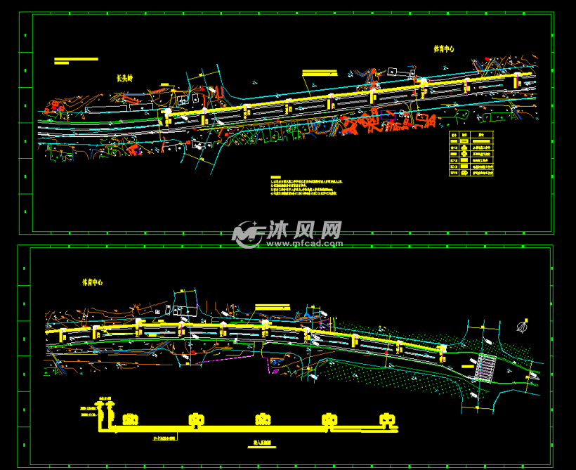 某道路电缆管线工程 道路地面铺装施工图图纸 沐风网