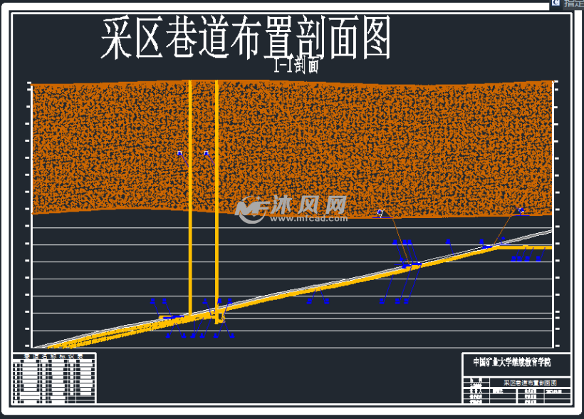 采区巷道布置剖面图