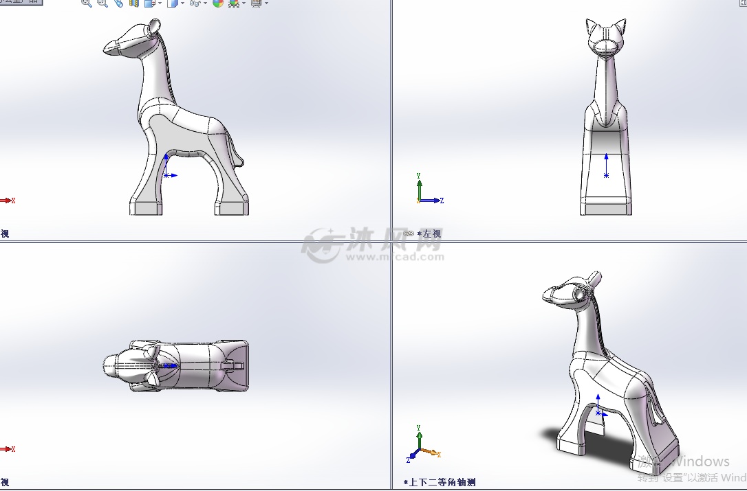 长颈鹿三维设计模型 - 人体/动物模型图纸 - 沐风网