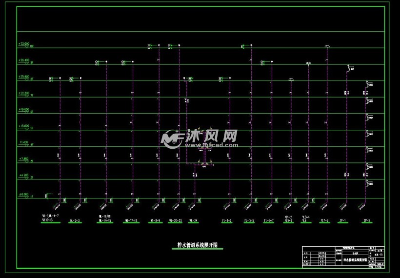 九层综合楼给排水及消防设计图- cad建筑图纸 - 沐风网