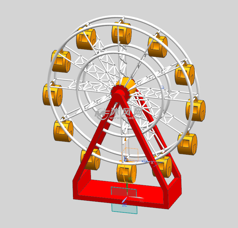 摩天轮模型3d 建筑模型图纸 沐风网